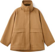 MANGO Oversize Funnel Neck Cotton Jacket