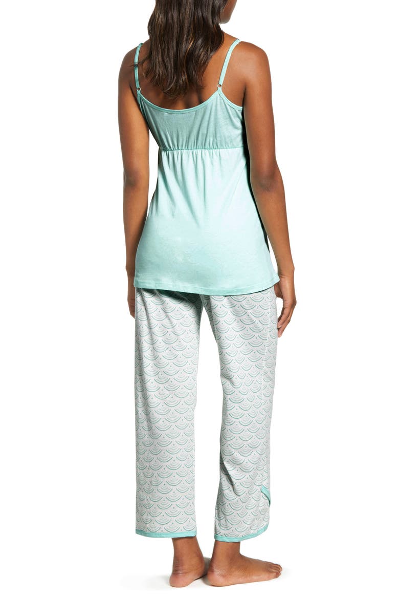 Maternity/Nursing Pajamas, Alternate, color, AQUA WATER PRINT