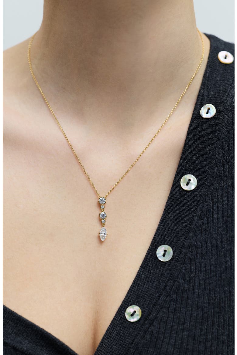 Delancey Short Cubic Zirconia Y-Necklace, Alternate, color, GOLD