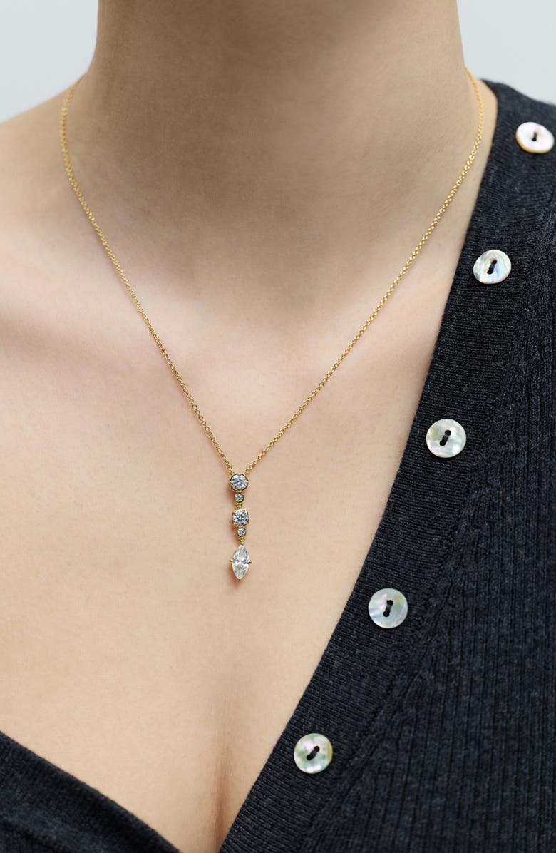 Nadri Delancey Short Cubic Zirconia Y-Necklace, Alternate, color, Gold