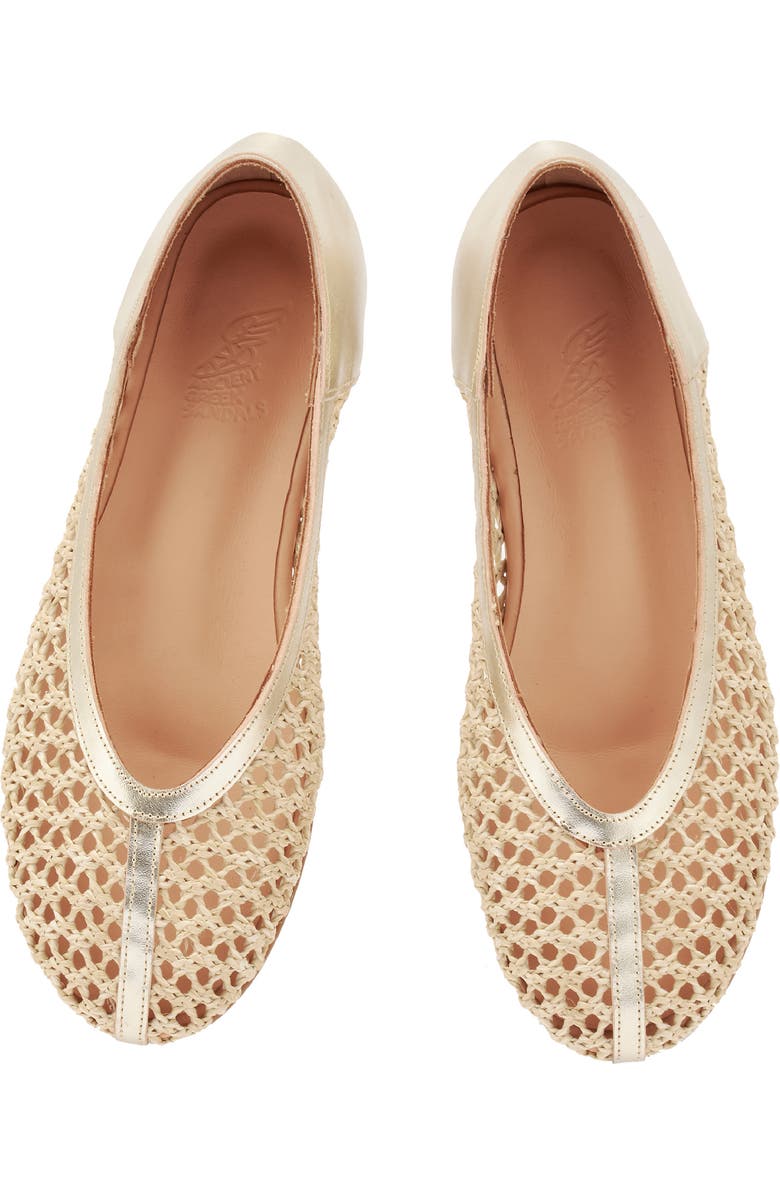 Ancient Greek Sandals Aeropi Raffia Flat, Alternate, color, Platinum/ Natural