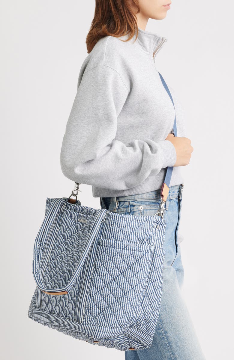 MZ Wallace Large Empire Quilted Seersucker Tote, Alternate, color,