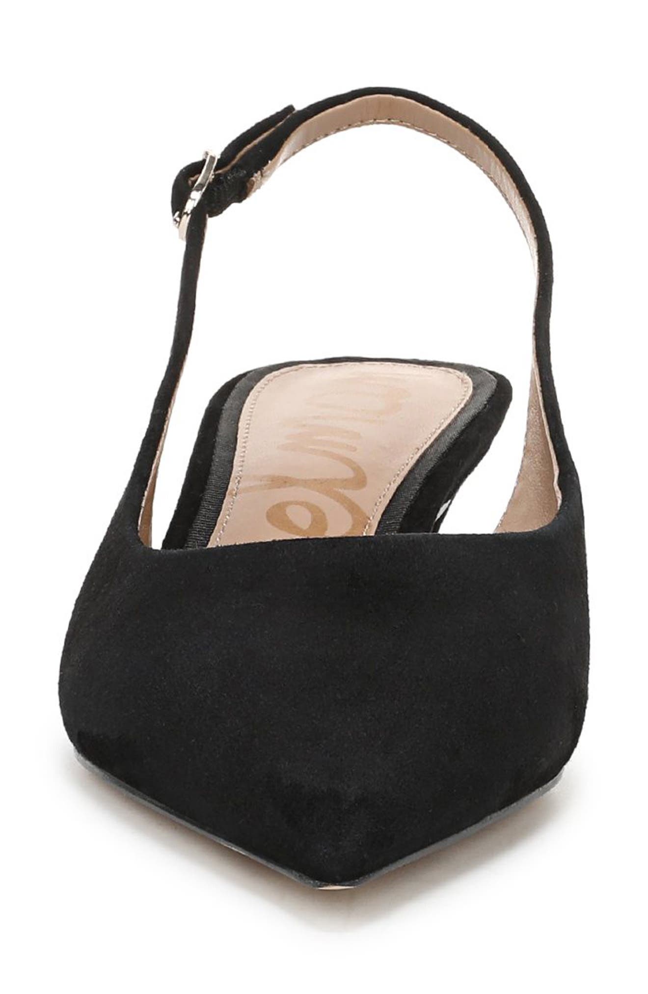 Finch Slingback Pointed Toe Pump, Alternate, color, BLACK SUEDE