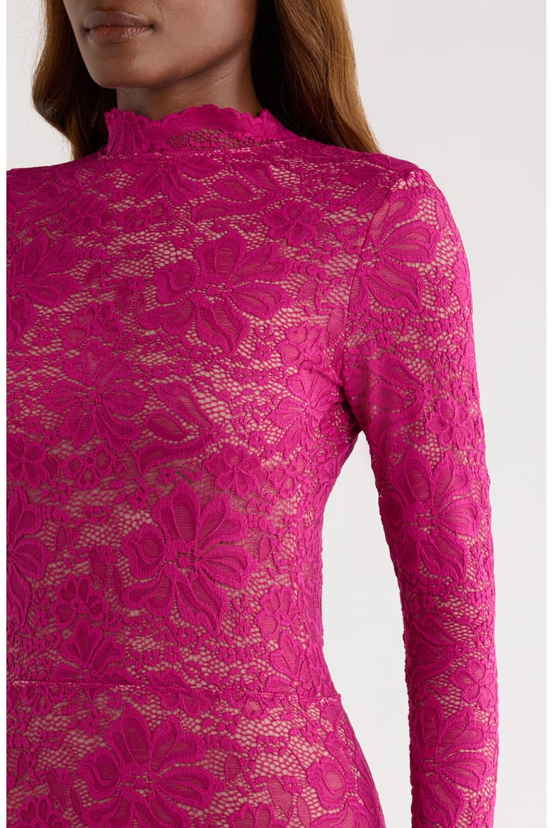 Lace Long Sleeve Catsuit, Alternate, color, BOYSENBERRY