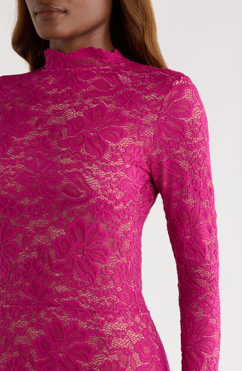 KILO BRAVA Lace Long Sleeve Catsuit, Alternate, color, Boysenberry
