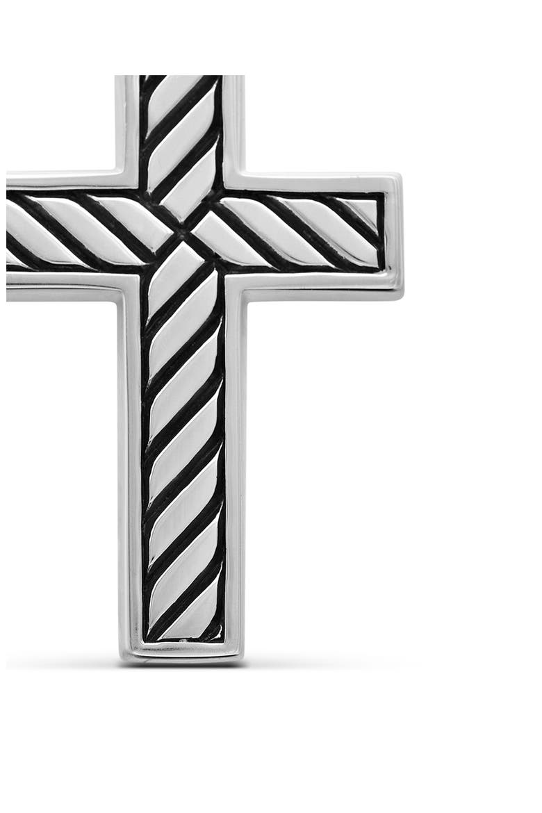 Inlay Cross Pendant, Alternate, color, SILVER/ BLACK ONYX