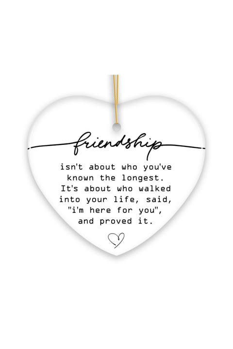Friendship Quote Heart Ceramic Ornament
