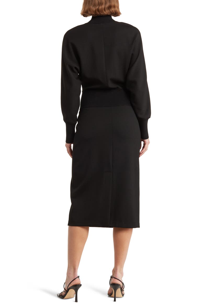 Long Sleeve Sweater Dress, Alternate, color, BLACK