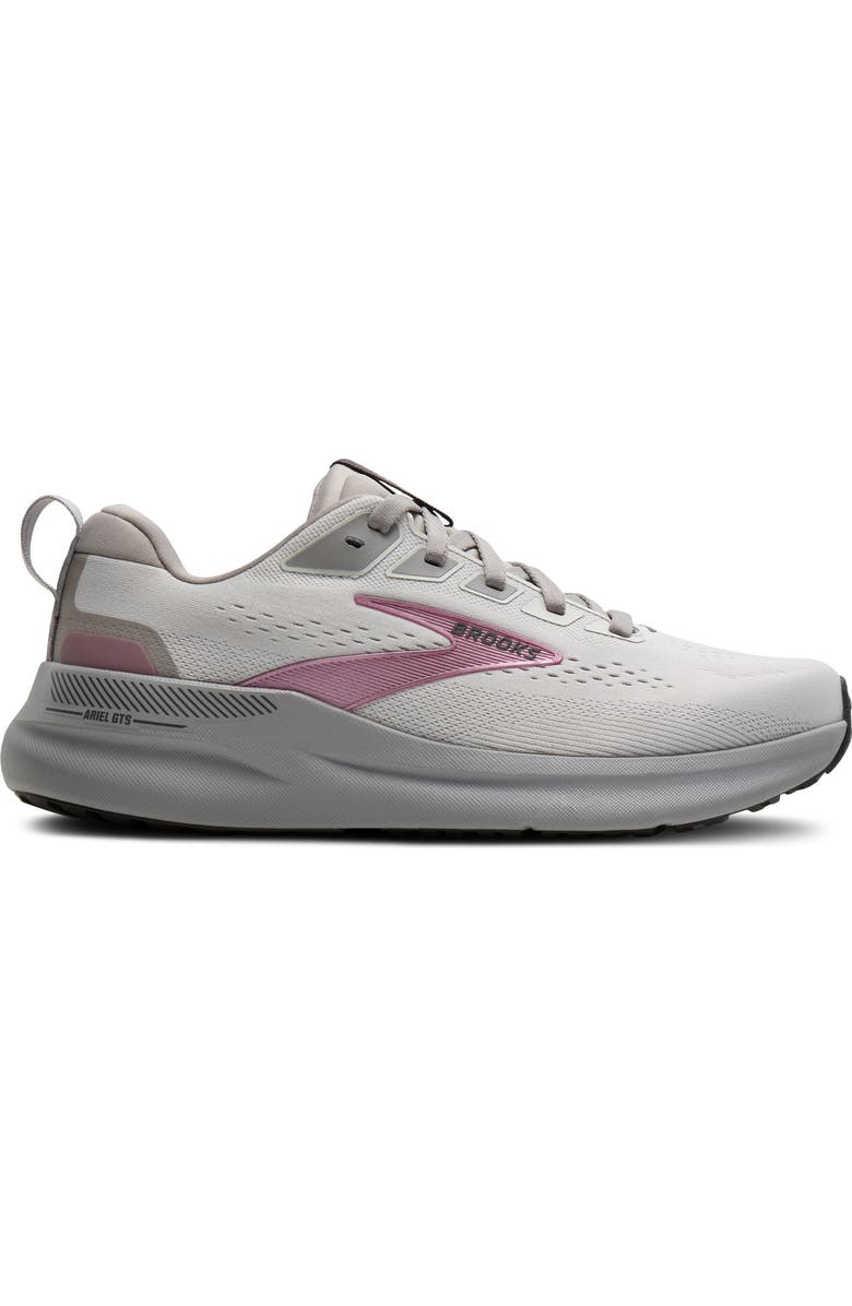 Brooks Ariel GTS 26 Running Shoe, Alternate, color, Oyster Mushroom/ Alloy/ Pink
