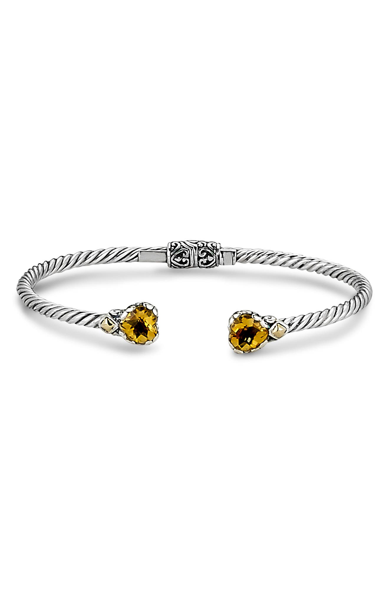 Citrine Heart Sterling Silver Cuff Bracelet