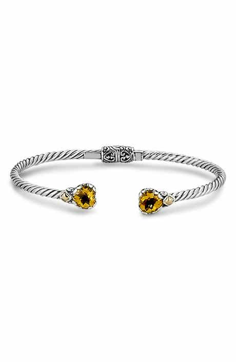 Citrine Heart Sterling Silver Cuff Bracelet