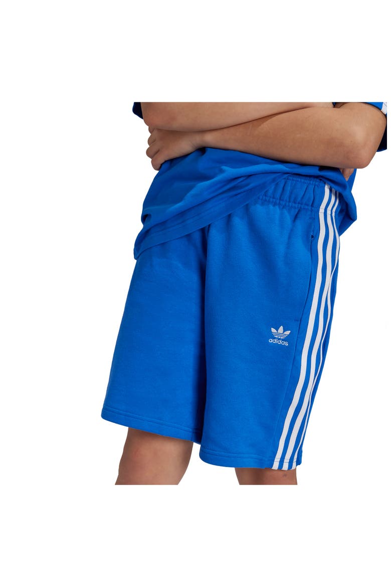 Kids' 3-Stripes Cotton French Terry Shorts, Alternate, color, BLUE