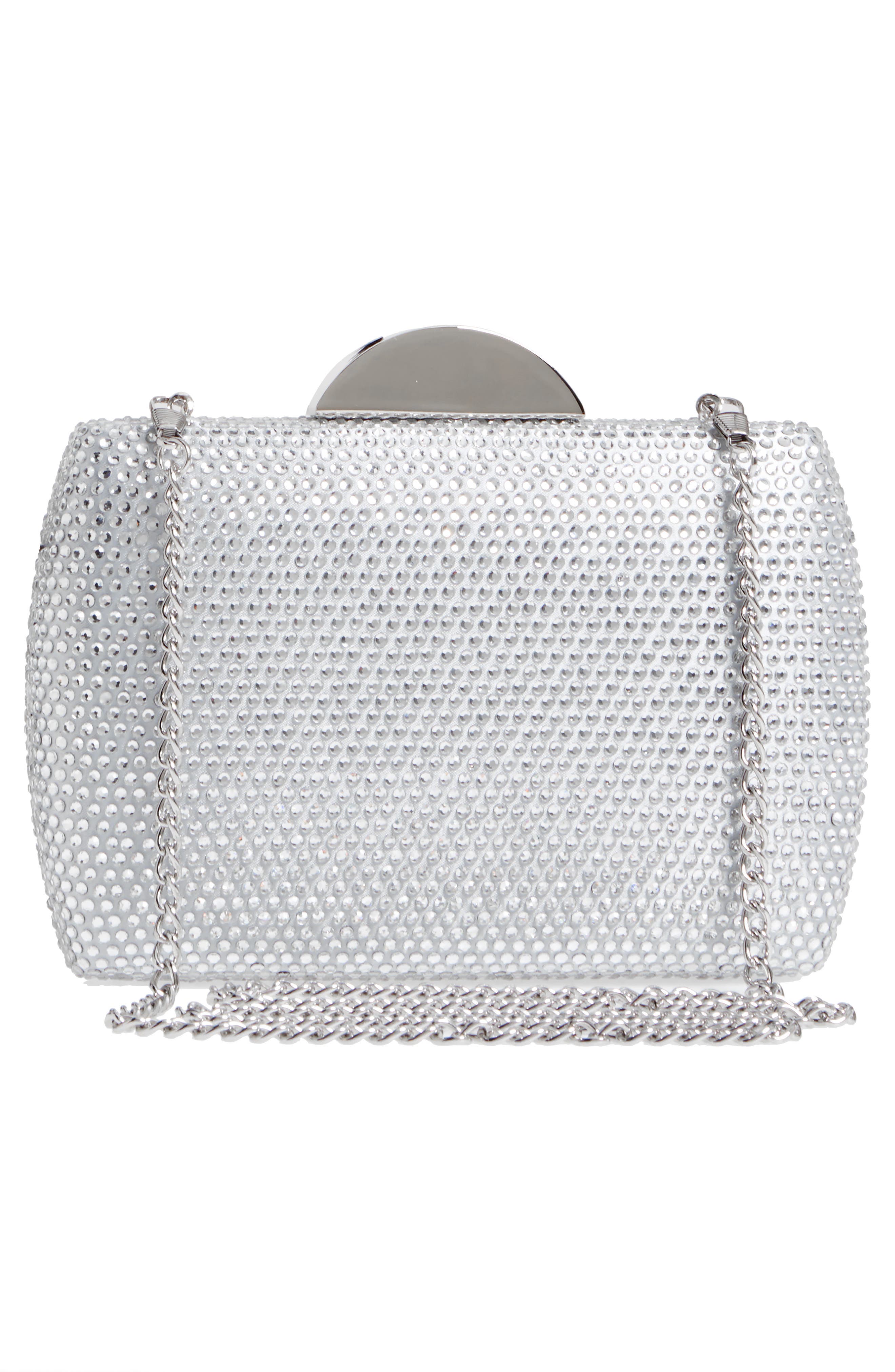 Pacey Crystal Minaudière, Alternate, color, SILVER