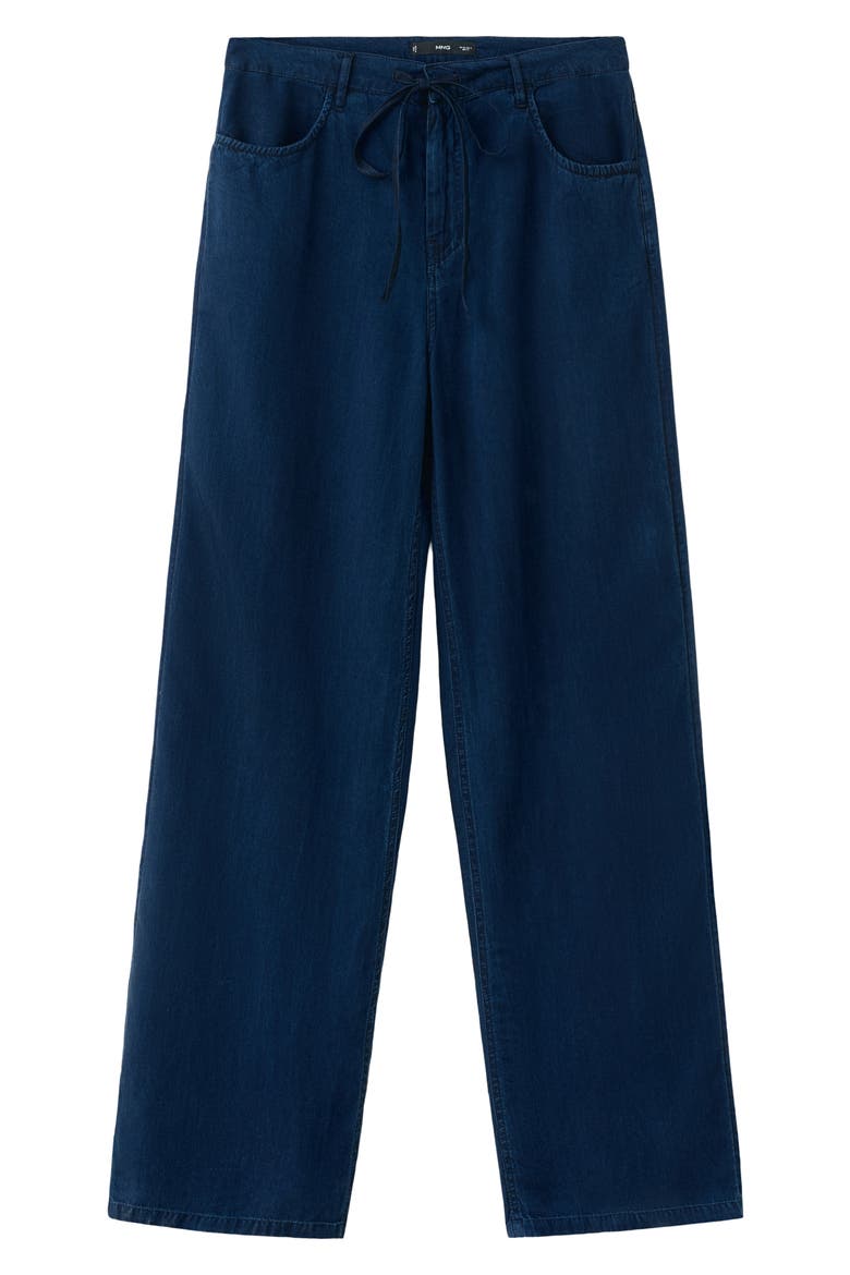 Wide Leg Tie Waist Pants, Alternate, color, DARK BLUE
