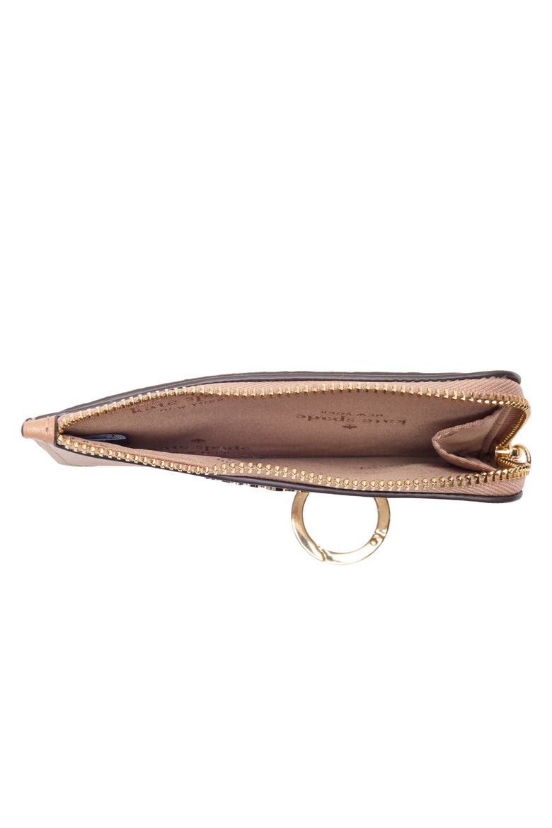 madison saffiano zip card case, Alternate, color, LIGHT FAWN