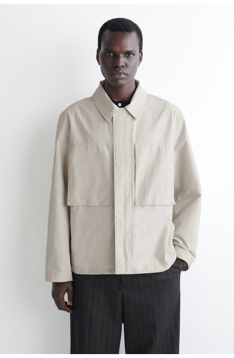 COS Packable-Hood Windbreaker Jacket, Alternate, color, Gray