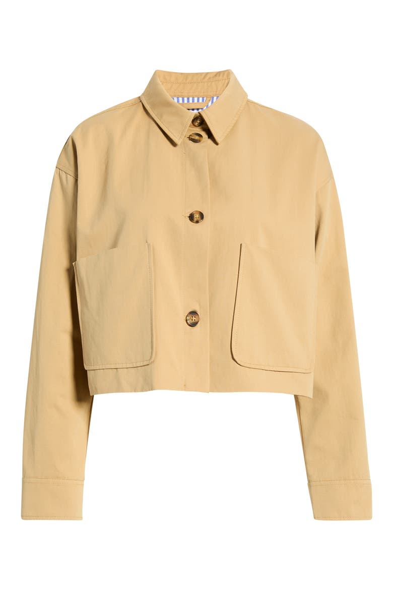 Mattie Crop Trucker Jacket, Alternate, color, TAUPE