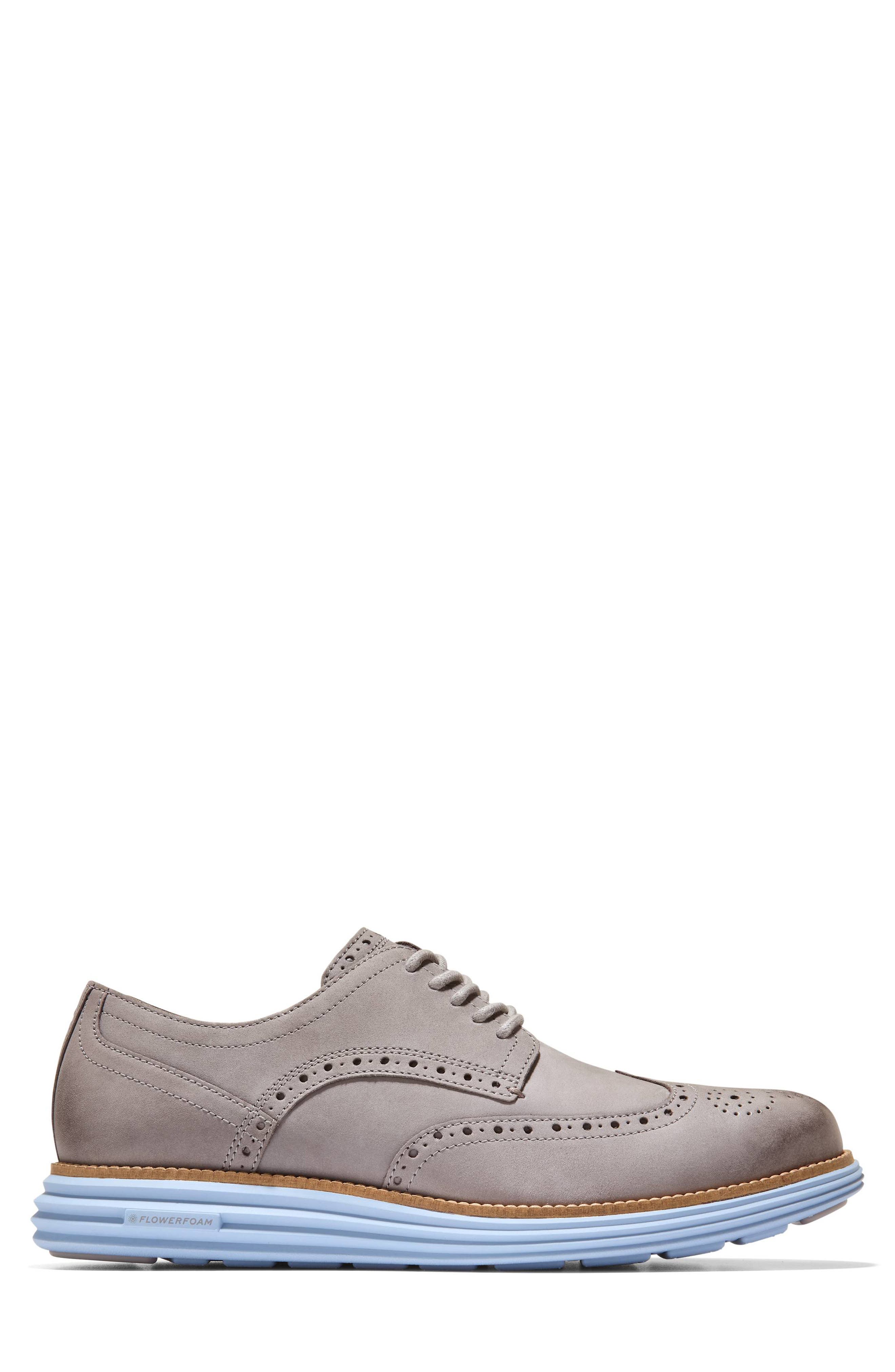 Cole Haan Wingtip Leather Derby Sneaker, Alternate, color, Ironstone / Forever Blue