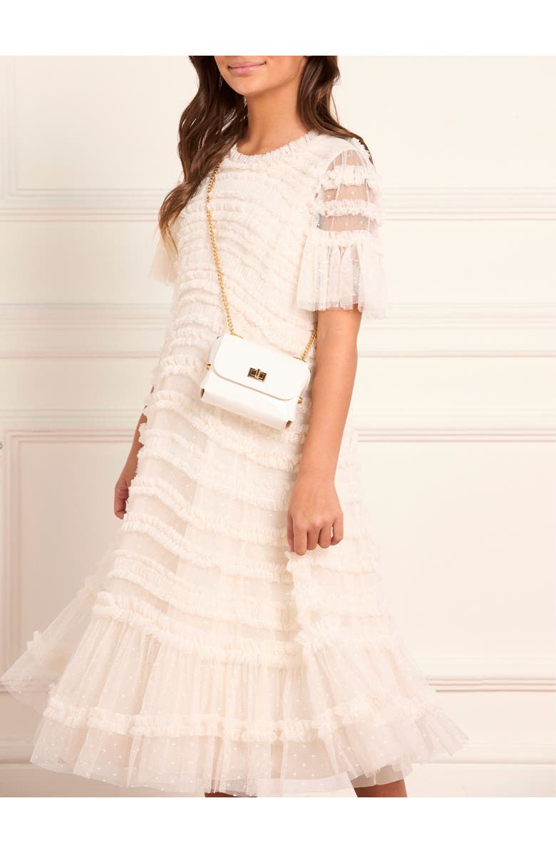 Needle & Thread Amara Ruffle Kids Dress, Alternate, color, Cream