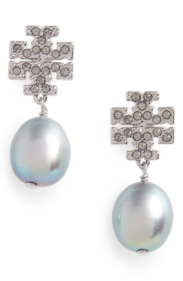 Tory Burch Kira Baroque Pearl Drop Earrings, Main, color, 