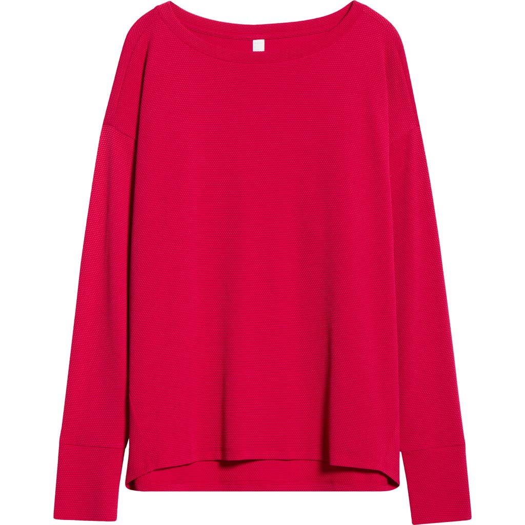 Zella Textured Equilibrium Long Sleeve T-shirt In Pink