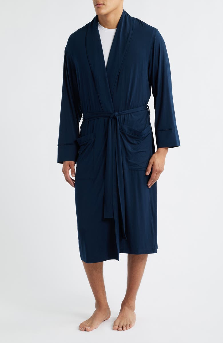 Daniel Buchler Modal & Silk Robe, Main, color, Midnight