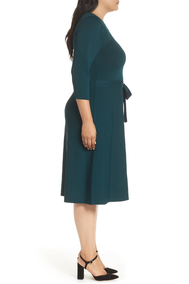 Fit & Flare Sweater Dress, Alternate, color, SPR