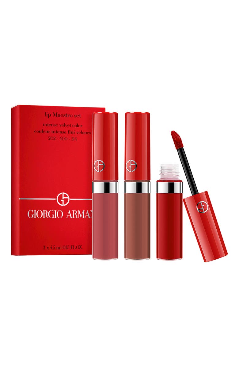 ARMANI beauty Giorgio Armani Lip Maestro Travel Trio, Main, color, 