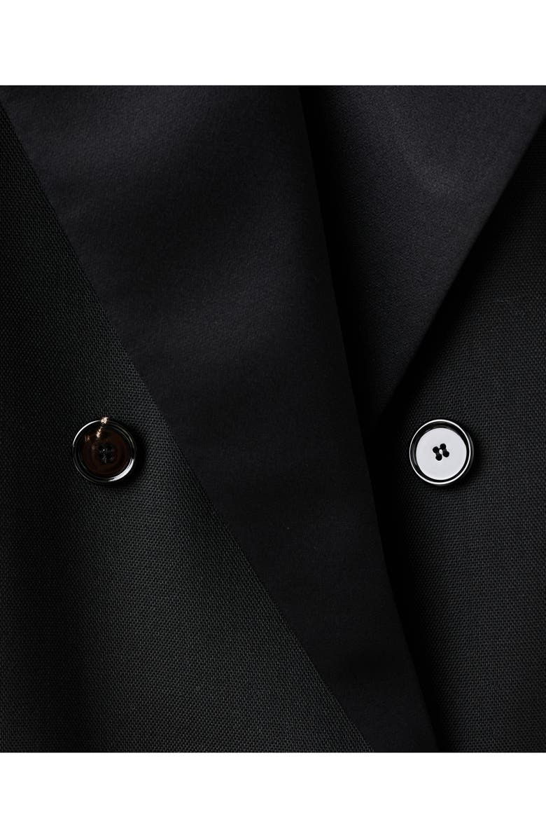 MANGO x Kaia Gerber Wool Blend Blazer, Alternate, color, Black