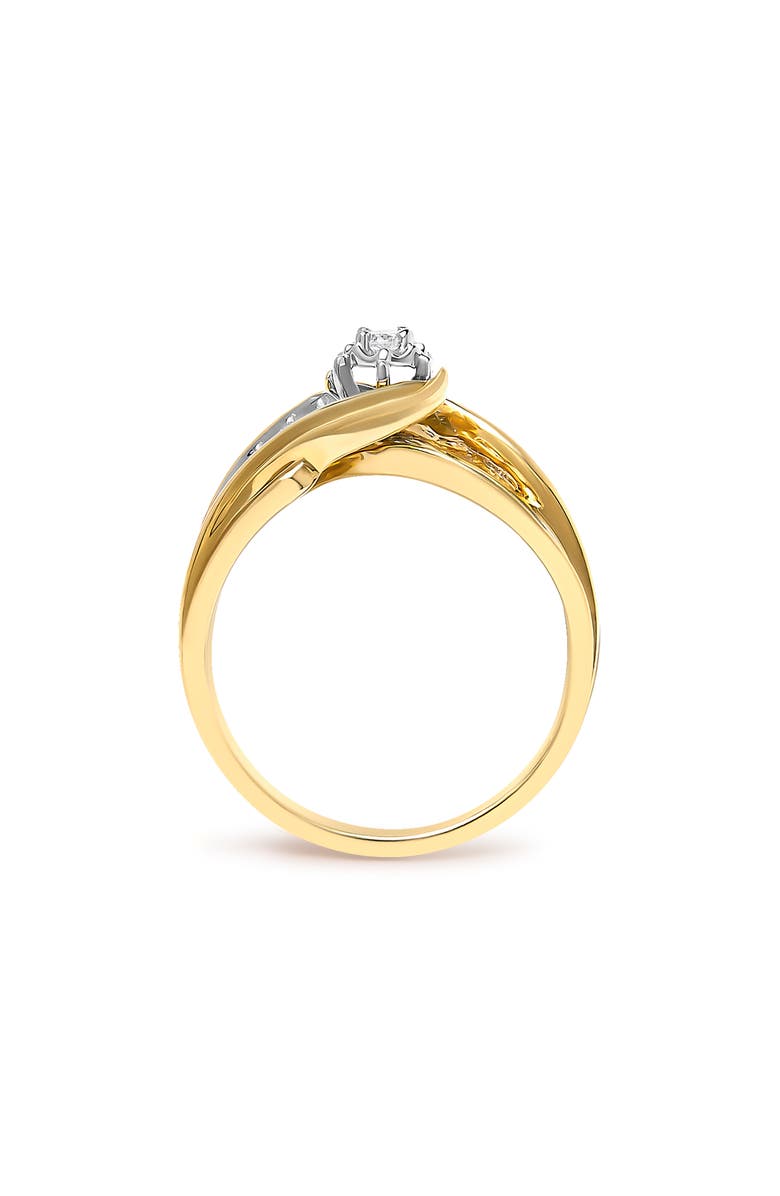 Haus of Brilliance 14K Yellow Gold 1/4 Cttw Round Diamond Wave Motif Bypass Ring, Alternate, color, Yellow Gold