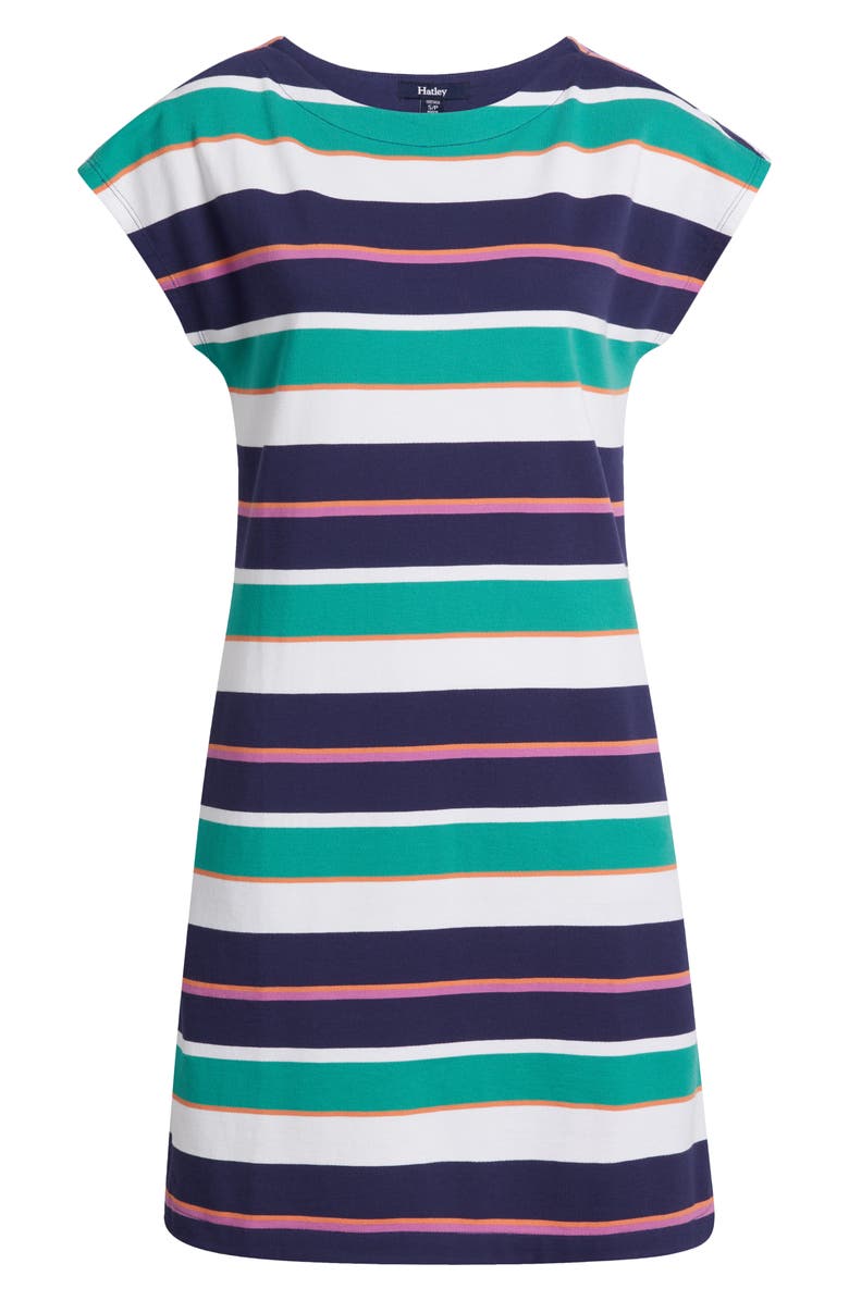 Hatley Spring Sea Stripe Short Sleeve Cotton Dress, Alternate, color, 