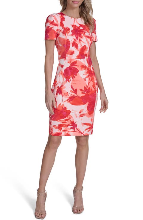 Floral Sheath Midi Dress