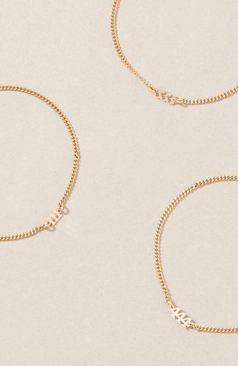 Set & Stones Angel Numbers Bracelet, Alternate, color, Gold / 111