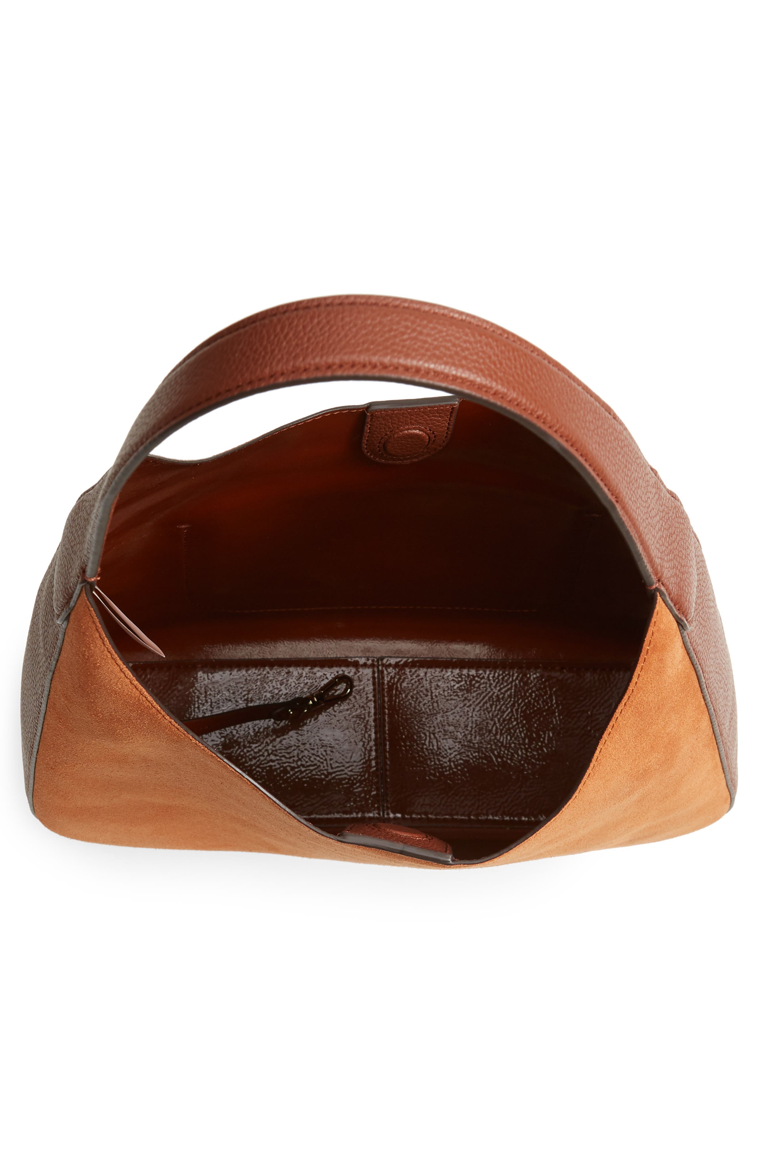 medium rita suede & leather hobo, Alternate, color, AMBER