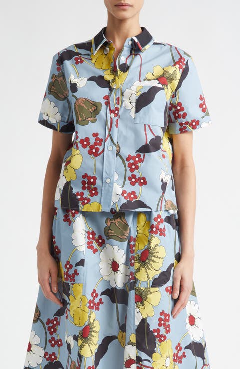 Floral Short Sleeve Button-Up Shirt