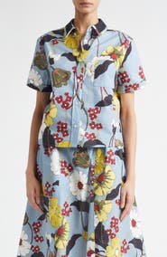 Marni Floral Short Sleeve Button-Up Shirt