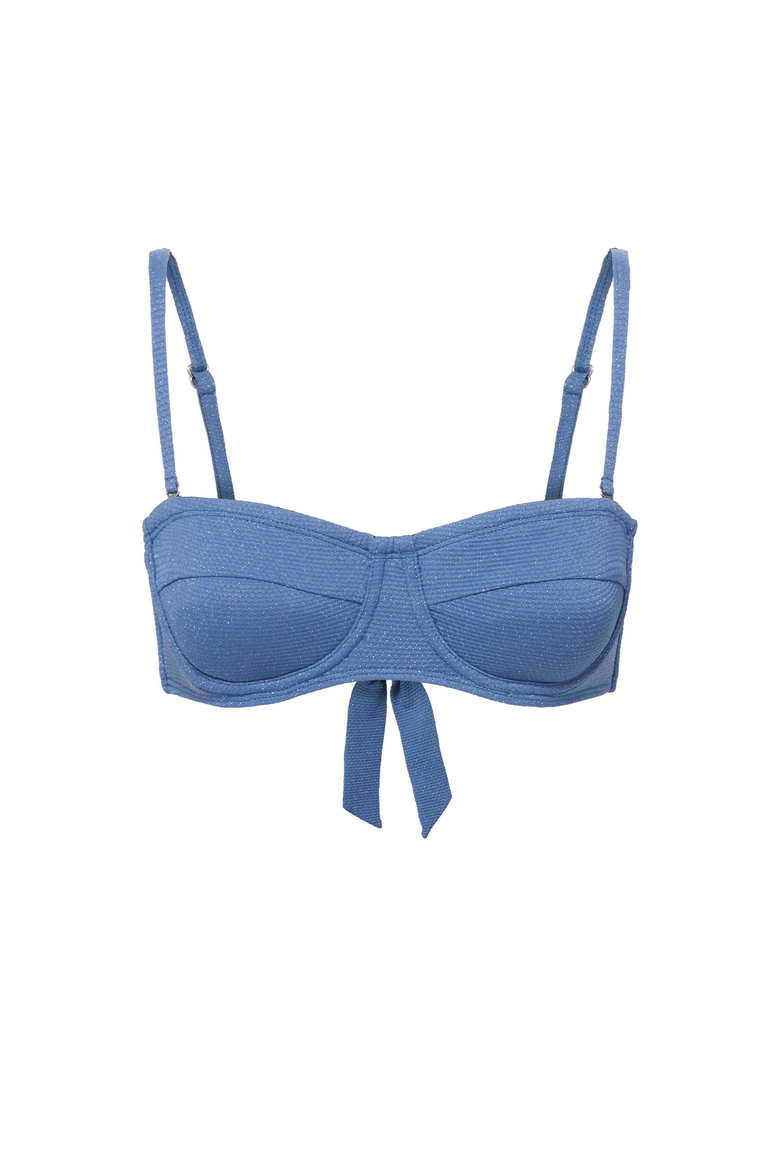 Nellie Underwire Balconette Bikini Top, Main, color, Steel Blue Metallic