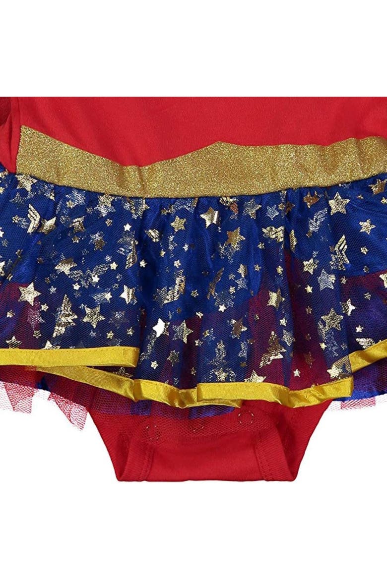 Justice League Wonder Woman Tutu Bodysuit and Cape Set, Alternate, color, Wonder Woman Red Blue