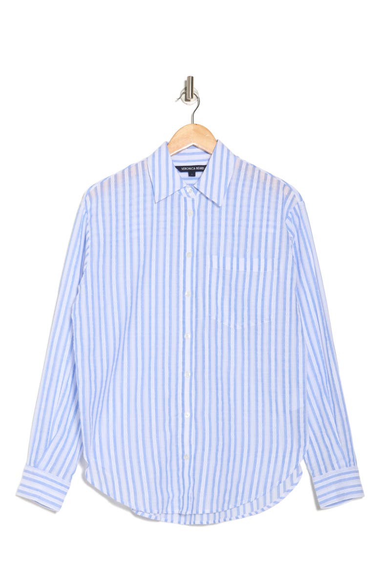 Veronica Beard Keiko Cotton Button-Down Shirt, Alternate, color,