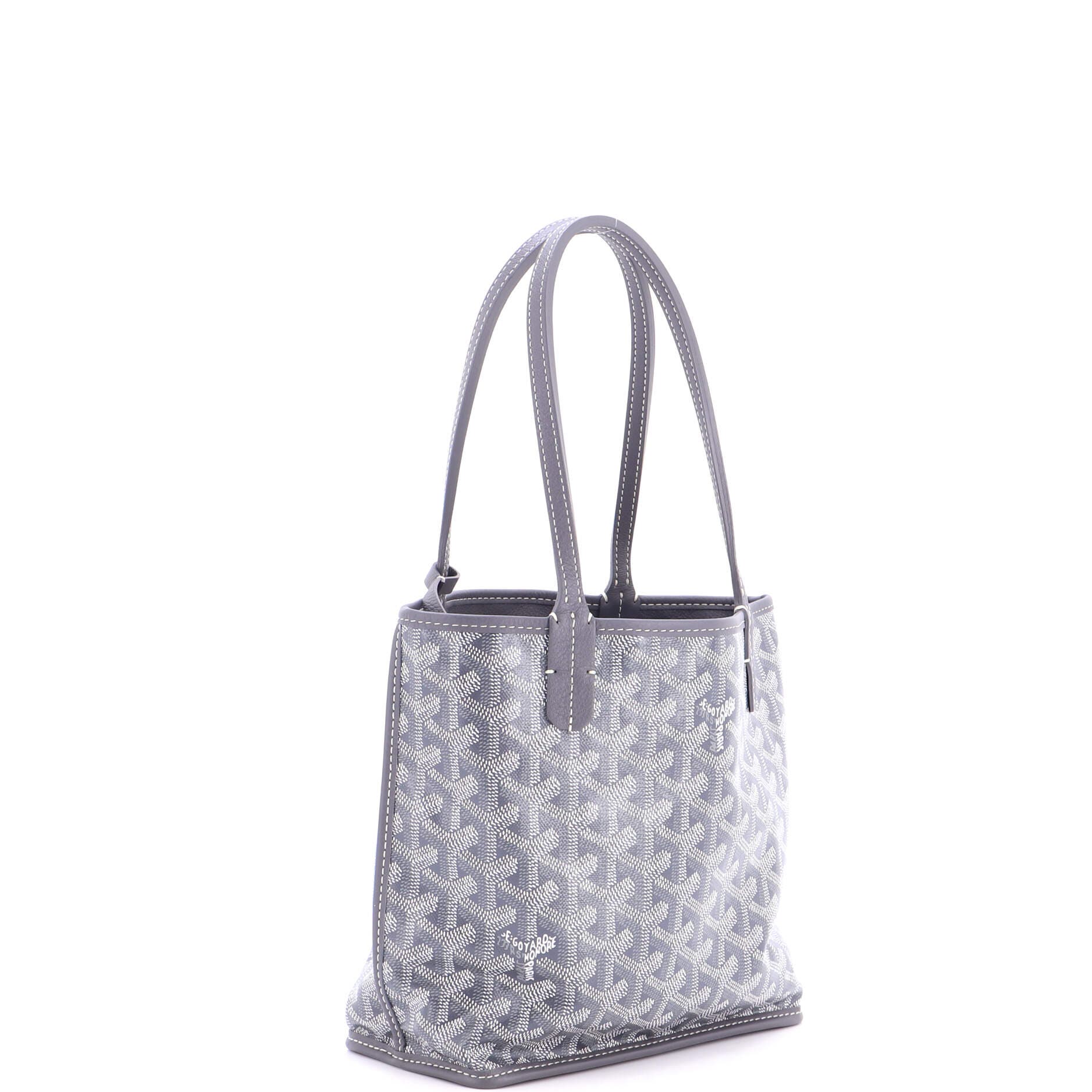 Pre-Owned Goyard Anjou Reversible Tote Coated Canvas Mini, Alternate, color, Gray