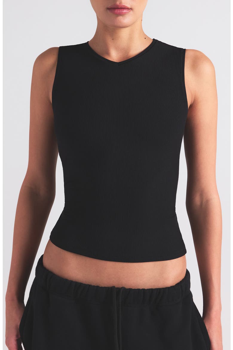 Soft Lounge V-Neck Tank Top, Main, color, ONYX