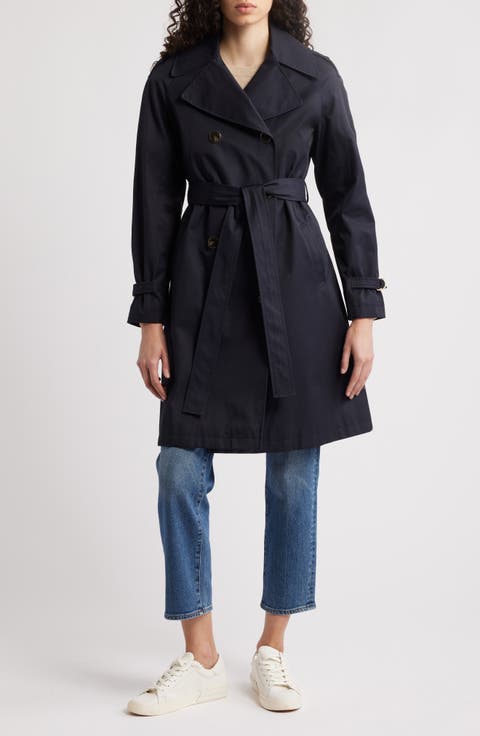Water Resistant Cotton Blend Trench Coat