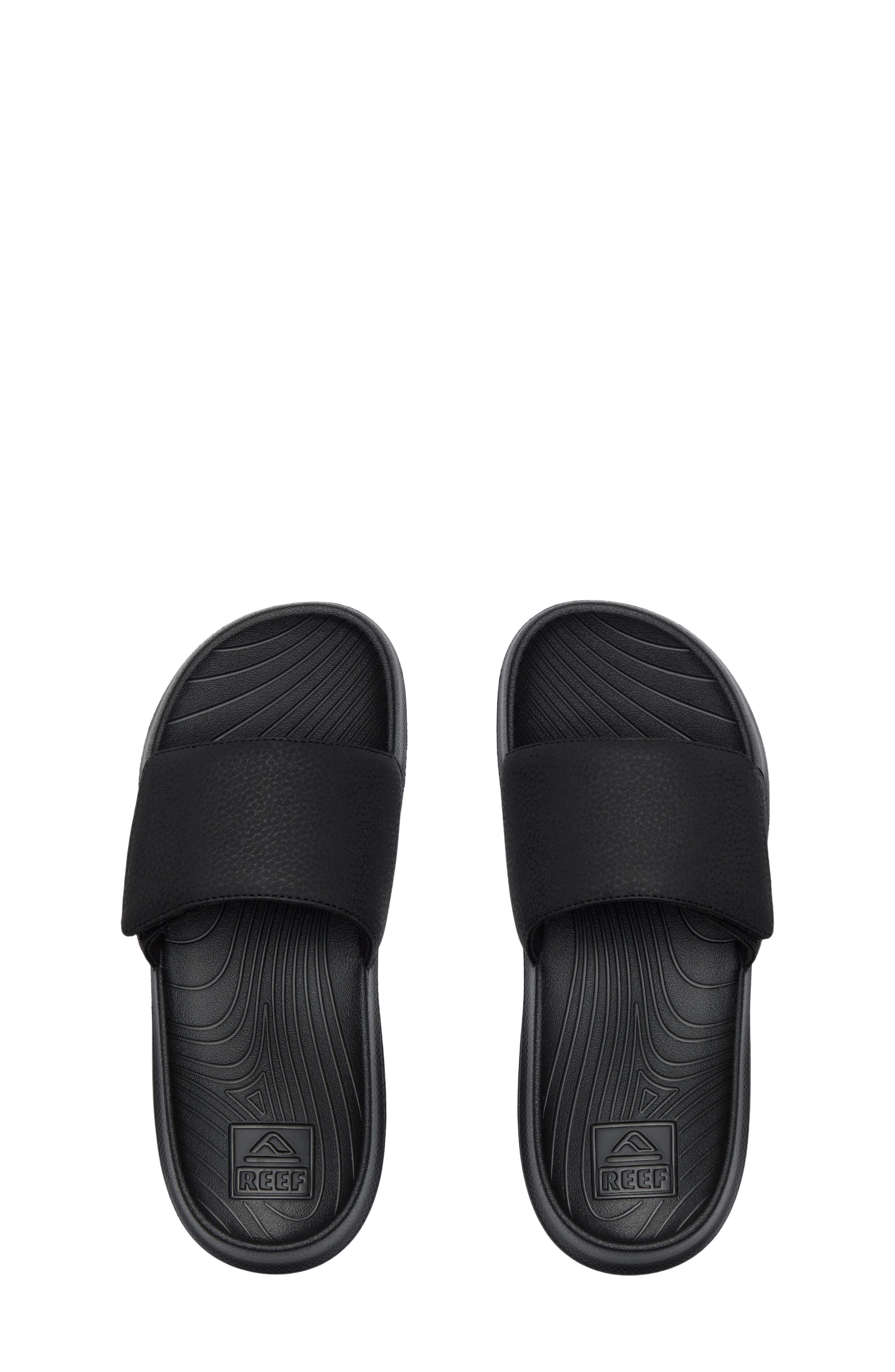 Reef Kids' Salty Slide Sandal, Alternate, color, Black/ White
