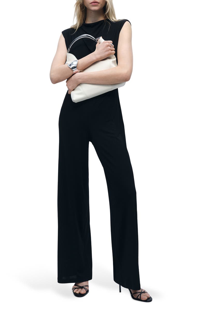 MANGO Gathered Waist Jumpsuit, Main, color,