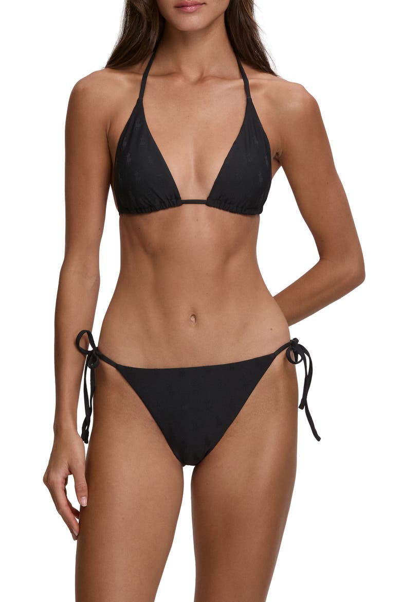 Ricky Slider Triangle Bikini Top, Alternate, color, BLACK