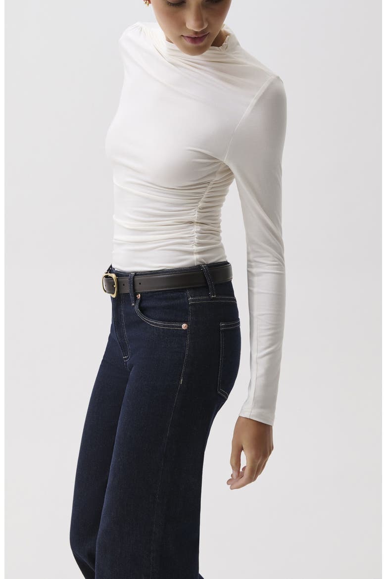 Nathalia Mock Neck Long Sleeve Top, Alternate, color, SOFT WHITE