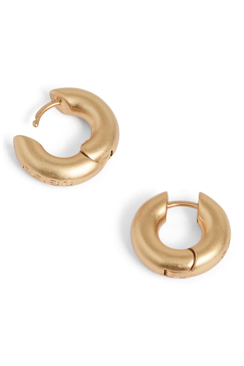 Oliva Plain Huggie Hoop Earrings, Alternate, color, GOLD TONE