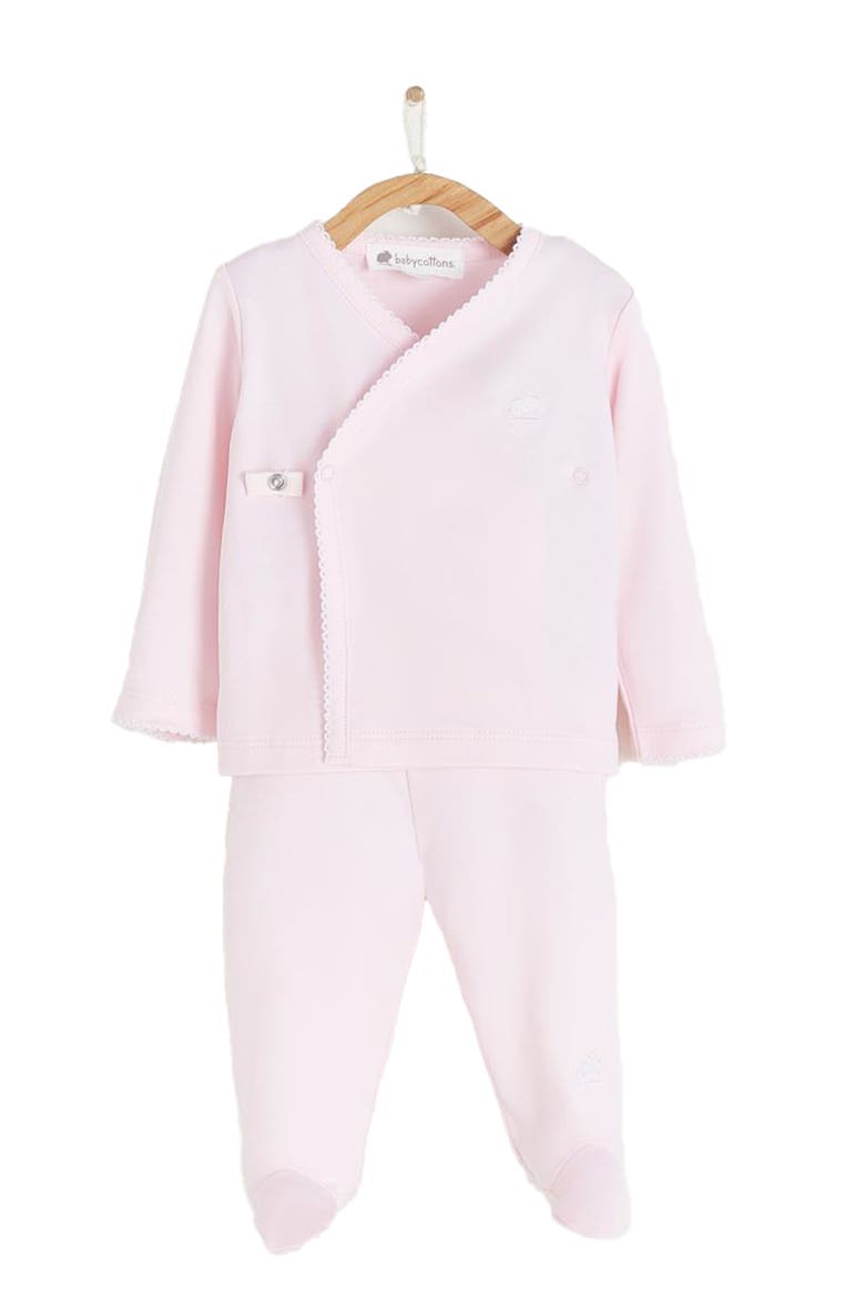Premium Peruvian Pima Cotton Logo Top & Pants Set for Infant, Main, color, Pink
