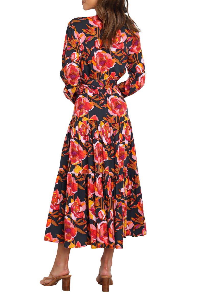 Balsa Long Sleeve Floral Midi Dress, Alternate, color, NAVY FLORAL
