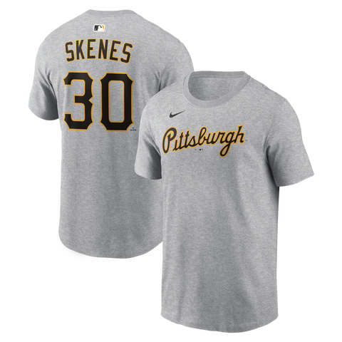 Men's Nike Paul Skenes Heather Gray Pittsburgh Pirates Name & Number T-Shirt